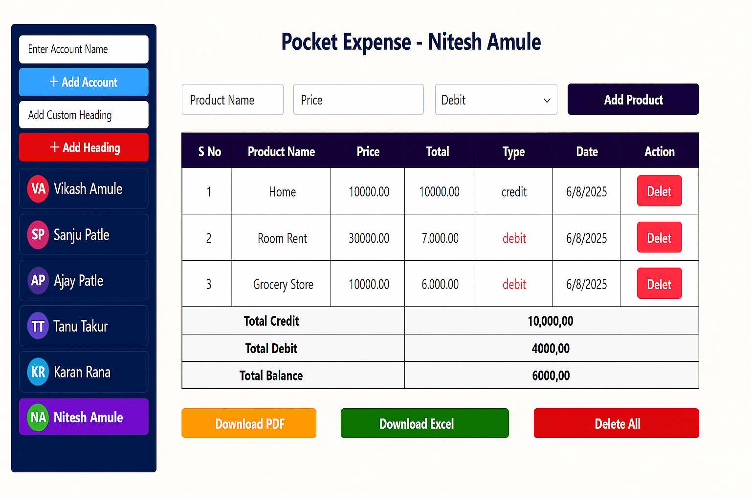 Pocket Expense